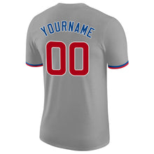 Load image into Gallery viewer, Custom Gray Red-Royal Performance T-Shirt