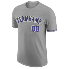 Load image into Gallery viewer, Custom Gray Purple-Black Performance T-Shirt