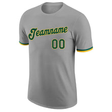 Load image into Gallery viewer, Custom Gray Green-Gold Performance T-Shirt