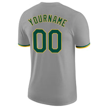 Load image into Gallery viewer, Custom Gray Green-Gold Performance T-Shirt
