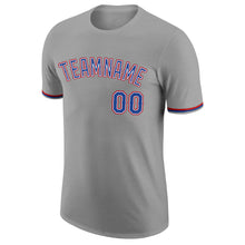 Load image into Gallery viewer, Custom Gray Royal-Red Performance T-Shirt