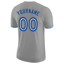 Load image into Gallery viewer, Custom Gray White-Royal Performance T-Shirt