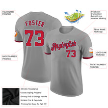 Load image into Gallery viewer, Custom Gray Red-Navy Performance T-Shirt