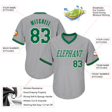Load image into Gallery viewer, Custom Gray Kelly Green-White Authentic Throwback Rib-Knit Baseball Jersey Shirt