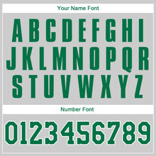 Load image into Gallery viewer, Custom Gray Kelly Green-White Authentic Throwback Rib-Knit Baseball Jersey Shirt