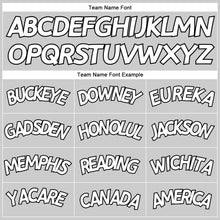 Load image into Gallery viewer, Custom Gray White-Black Authentic Throwback Rib-Knit Baseball Jersey Shirt