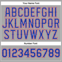 Load image into Gallery viewer, Custom Gray Royal-Red Authentic Baseball Jersey