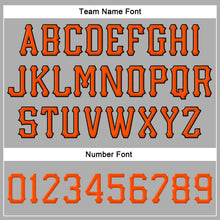 Load image into Gallery viewer, Custom Gray Orange-Black Stitched Adjustable Snapback Hat