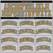 Load image into Gallery viewer, Custom Gray Old Gold-Black Authentic Baseball Jersey