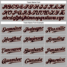 Load image into Gallery viewer, Custom Gray Black Pinstripe Black-Crimson Authentic Baseball Jersey