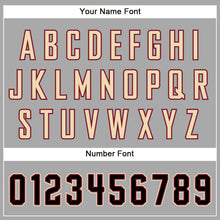 Load image into Gallery viewer, Custom Gray Black Pinstripe Black-Crimson Authentic Baseball Jersey