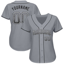 Load image into Gallery viewer, Custom Gray Black-White Authentic Drift Fashion Baseball Jersey