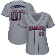 Load image into Gallery viewer, Custom Gray Navy-Red Authentic Drift Fashion Baseball Jersey