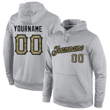 Load image into Gallery viewer, Custom Stitched Gray Camo-Black Sports Pullover Sweatshirt Hoodie