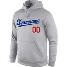 Load image into Gallery viewer, Custom Stitched Gray Royal-Red Sports Pullover Sweatshirt Hoodie