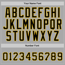 Load image into Gallery viewer, Custom Stitched Gray Black-Gold Sports Pullover Sweatshirt Hoodie