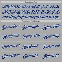 Load image into Gallery viewer, Custom Stitched Gray Navy-White Sports Pullover Sweatshirt Hoodie