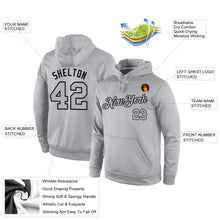 Load image into Gallery viewer, Custom Stitched Gray Gray-Black Sports Pullover Sweatshirt Hoodie