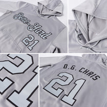 Load image into Gallery viewer, Custom Stitched Gray Gray-Black Sports Pullover Sweatshirt Hoodie