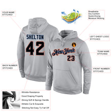 Load image into Gallery viewer, Custom Stitched Gray Black-Orange Sports Pullover Sweatshirt Hoodie