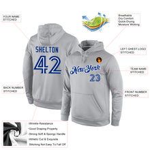 Load image into Gallery viewer, Custom Stitched Gray Royal-White Sports Pullover Sweatshirt Hoodie
