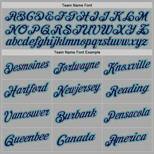 Load image into Gallery viewer, Custom Stitched Gray Navy-Aqua Sports Pullover Sweatshirt Hoodie