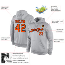 Load image into Gallery viewer, Custom Stitched Gray Orange-Black Sports Pullover Sweatshirt Hoodie