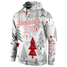 Load image into Gallery viewer, Custom Stitched Gray White-Red Christmas 3D Sports Pullover Sweatshirt Hoodie