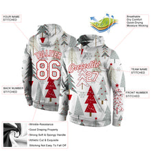 Load image into Gallery viewer, Custom Stitched Gray White-Red Christmas 3D Sports Pullover Sweatshirt Hoodie