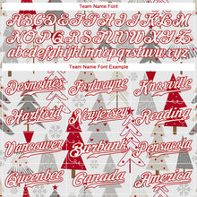 Load image into Gallery viewer, Custom Gray White-Red Christmas 3D Authentic Baseball Jersey