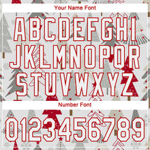 Load image into Gallery viewer, Custom Gray White-Red Christmas 3D Authentic Baseball Jersey