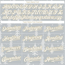 Load image into Gallery viewer, Custom Gray White-Old Gold Christmas 3D Authentic Baseball Jersey