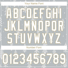 Load image into Gallery viewer, Custom Gray White-Old Gold Christmas 3D Authentic Baseball Jersey