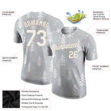 Load image into Gallery viewer, Custom Gray White-Old Gold Christmas 3D Performance T-Shirt
