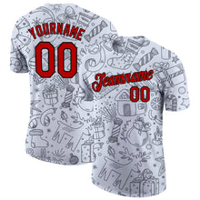 Load image into Gallery viewer, Custom Gray Red-Black Christmas 3D Performance T-Shirt