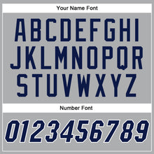 Load image into Gallery viewer, Custom Gray Navy-White Authentic Baseball Jersey