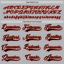 Load image into Gallery viewer, Custom Gray Black-Orange Hockey Jersey