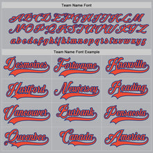 Load image into Gallery viewer, Custom Gray Orange-Royal Hockey Jersey