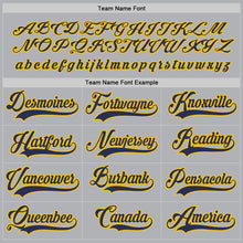 Load image into Gallery viewer, Custom Gray Navy-Gold Hockey Jersey