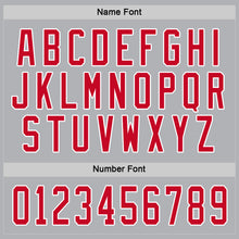 Load image into Gallery viewer, Custom Gray Red-White Hockey Jersey