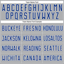 Load image into Gallery viewer, Custom Gray Royal-White Authentic Baseball Jersey