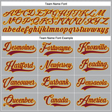 Load image into Gallery viewer, Custom Gray Crimson-Gold Authentic Baseball Jersey