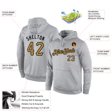 Load image into Gallery viewer, Custom Stitched Gray Old Gold-Black Sports Pullover Sweatshirt Hoodie