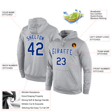 Load image into Gallery viewer, Custom Stitched Gray Royal Sports Pullover Sweatshirt Hoodie