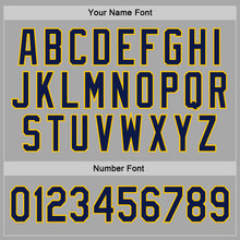 Load image into Gallery viewer, Custom Stitched Gray Navy-Gold Sports Pullover Sweatshirt Hoodie