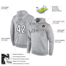 Load image into Gallery viewer, Custom Stitched Gray White-Black Sports Pullover Sweatshirt Hoodie