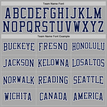 Load image into Gallery viewer, Custom Stitched Gray Navy-White Sports Pullover Sweatshirt Hoodie