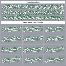 Load image into Gallery viewer, Custom Gray Green-Orange Authentic Baseball Jersey