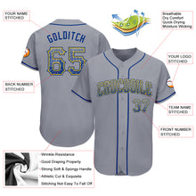 Load image into Gallery viewer, Custom Gray Royal-Gold Authentic Drift Fashion Baseball Jersey