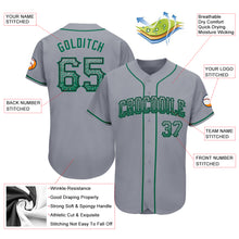 Load image into Gallery viewer, Custom Gray Kelly Green-Black Authentic Drift Fashion Baseball Jersey